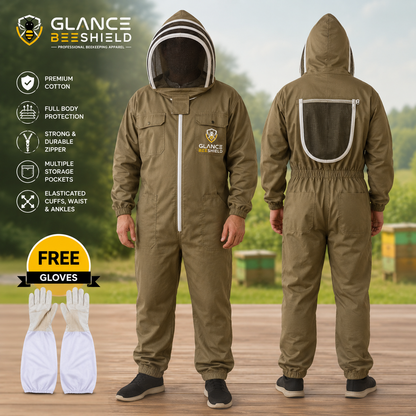 Cotton Beekeeping Suit - Khaki Brown