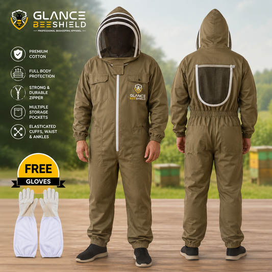 Cotton Beekeeping Suit - Khaki Brown