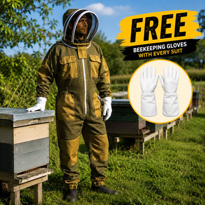 Premium Ventilated Bee Keeping Suit – Khaki Brown