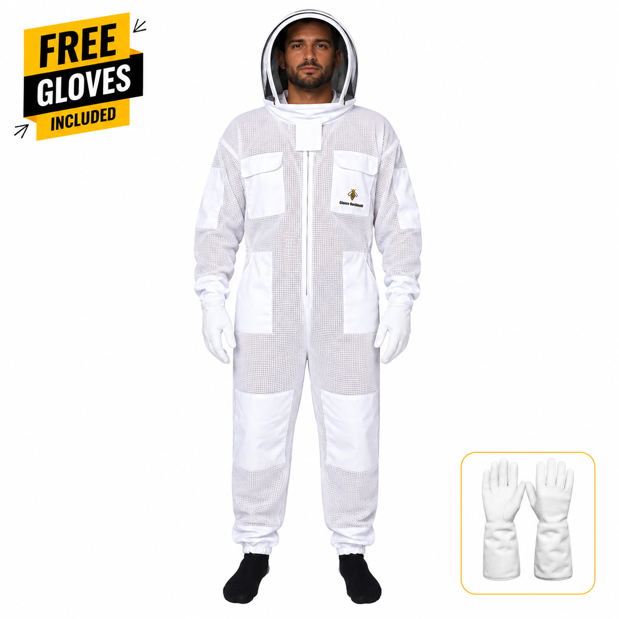 Premium Ventilated Beekeeping Suit - White