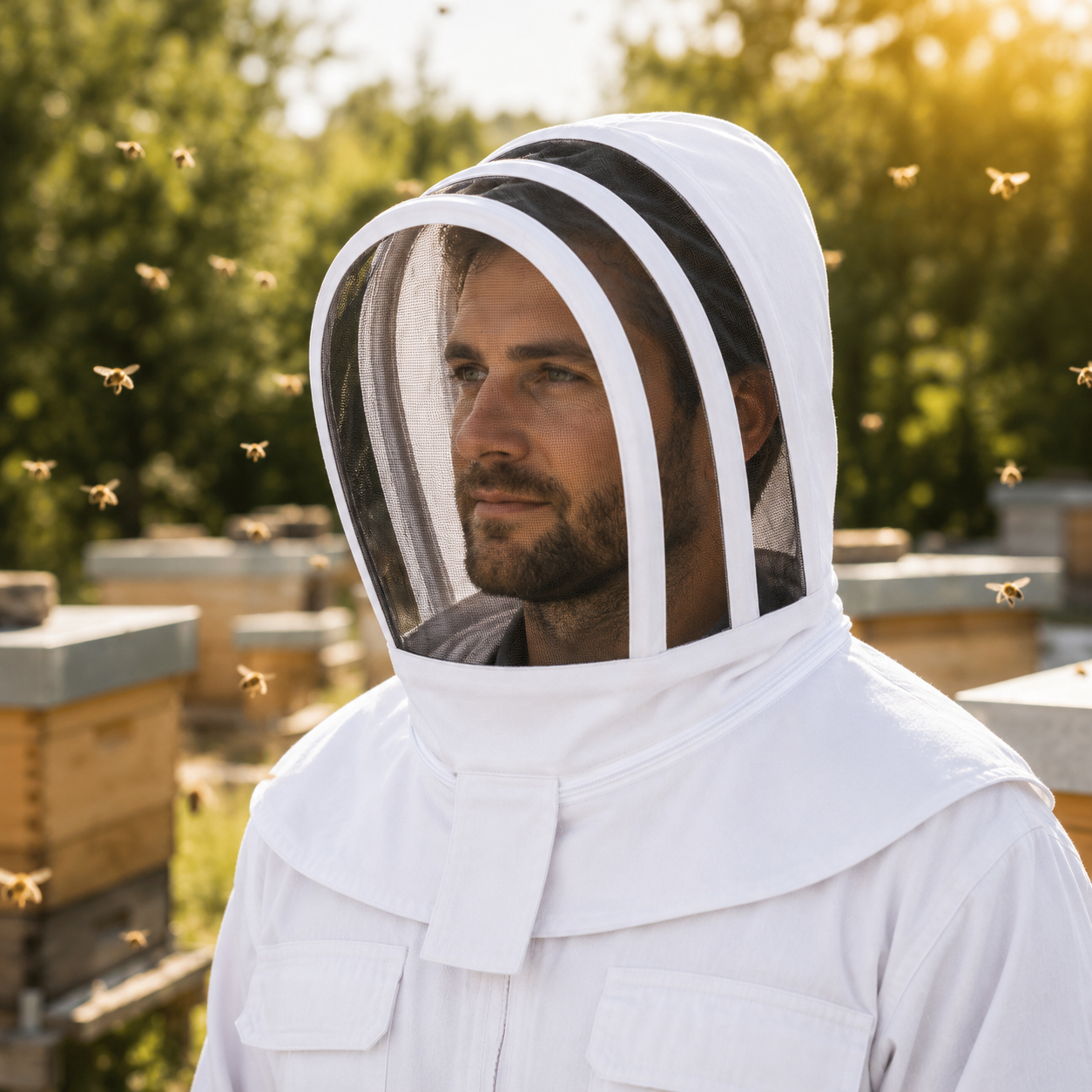 Cotton Bee Keeping Hood